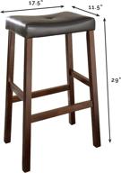 🪑 crosley furniture upholstered saddle seat bar stool (set of 2) - vintage mahogany, 29-inch height logo