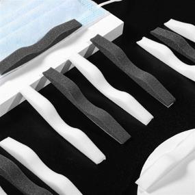 img 3 attached to 👃 Anti-Fog Nose Bridge Pads: Self-Adhesive Microfiber Memory Foam Protection Strip Seal in Black & White