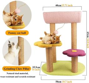 img 3 attached to 🌸 Ultimate Flower Cat Tree: Indoor Cat Tower with Scratching Post and Toy Fish