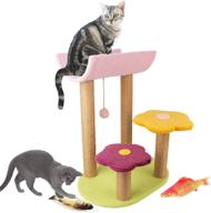 🌸 ultimate flower cat tree: indoor cat tower with scratching post and toy fish logo