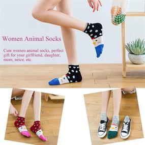 img 1 attached to 🐶 Cute Animal Cat Dog Toe Socks: Stylish, Comfy Ankle Socks for Active Ladies