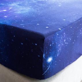 img 3 attached to 8HMOON Galaxy Sheets: Soft Brushed Microfiber Wrinkle-Free Bedding with All-Round Elastic Deep Pocket - Full Size, Purple/Blue