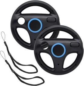 img 4 attached to 🎮 Enhance Your Mario Kart Experience with AZFUNN Mario Kart Steering Wheels - 2pcs Black Racing Wheel & Game Remote Controller Accessories for Ultimate Driving Fun in Mario Kart & Tank Games