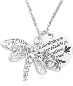 img 4 attached to Serenity in Flight: Dragonfly Urn Necklace for Ashes, a Soulful Memory Tag Cremation Jewelry