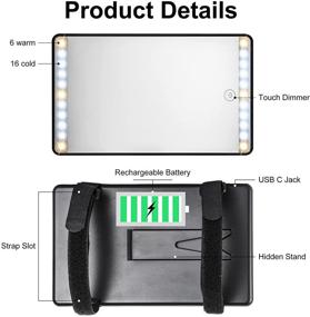 img 1 attached to Vanity Mirror Sun Shading Adjustable Rechargeable
