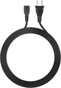 img 1 attached to 🔌 Pwr Long 6 Foot 2-Prong Polarized Power Cord for Vizio LED Smart HDTV E-M Series and Other Models, 2-Slot AC Wall Cable Adapter: IEC-60320 IEC320 C7 to NEMA 1-15P
