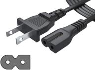 🔌 pwr long 6 foot 2-prong polarized power cord for vizio led smart hdtv e-m series and other models, 2-slot ac wall cable adapter: iec-60320 iec320 c7 to nema 1-15p logo