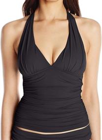 img 3 attached to 👙 Blanca Goddess Ruched Tankini Swimsuit Women's Apparel