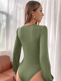 img 3 attached to Milumia Womens Stretchy Bodysuit Leotard Women's Clothing for Coats, Jackets & Vests