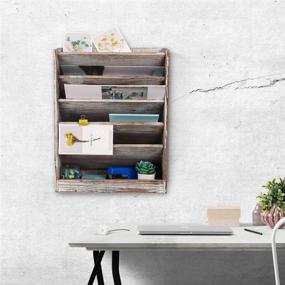 img 2 attached to 📚 Efficiently Organize Your Files and Literature with Superbpag Wood Wall Mounted File Holder Organizer Literature Rack 6 Compartments