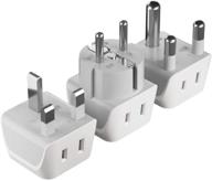 🌍 ceptics african travel adapter set - 2-in-1 usa to africa, south africa, nigeria, ghana, uganda - type m, e/f, type g - 3 pack (no voltage conversion) logo