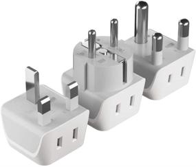 img 4 attached to 🌍 Ceptics African Travel Adapter Set - 2-in-1 USA to Africa, South Africa, Nigeria, Ghana, Uganda - Type M, E/F, Type G - 3 Pack (No Voltage Conversion)