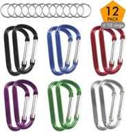 🔑 versatile & durable aluminium carabiner clip spring-loaded gate keychain hook – 12pc 3” pear shape логотип