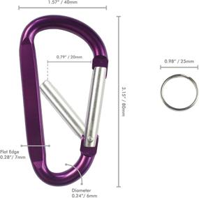 img 3 attached to 🔑 Versatile & Durable Aluminium Carabiner Clip Spring-loaded Gate Keychain Hook – 12pc 3” Pear Shape