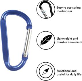 img 2 attached to 🔑 Versatile & Durable Aluminium Carabiner Clip Spring-loaded Gate Keychain Hook – 12pc 3” Pear Shape