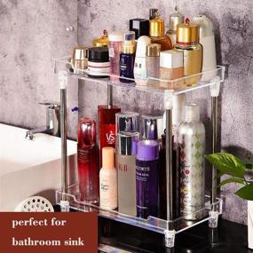 img 2 attached to Efficient Bathroom Vanity Organizer: Whillar 2-Tier Acrylic Storage Tray for Cosmetics, Skincare, and Makeup in Bathroom or Kitchen Countertop