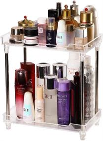 img 4 attached to Efficient Bathroom Vanity Organizer: Whillar 2-Tier Acrylic Storage Tray for Cosmetics, Skincare, and Makeup in Bathroom or Kitchen Countertop