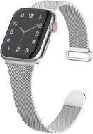 sleek metal band compatible with apple watch bands 38mm 40mm women, slim stainless steel mesh milanese loop magnetic replacement strap for iwatch series se 6 5 4 3 2 1 (patents pending) logo