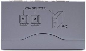img 2 attached to 🔌 DTECH VGA Сплиттер 1x2 с адаптером питания - распределитель высокого разрешения видеосигнала, 500МГц, копирование сигнала 1080р