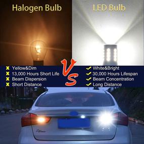 img 2 attached to GIVEUBED 1000 Lumens 1157 LED Bulbs: Enhance Your Vehicle's Lighting with Xenon White BAY15D 2057 2357 7528 Reverse Light
