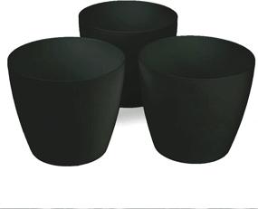 img 2 attached to 🗑️ Black 8" Mind Reader 3-Piece Multi Purpose Trash Bin Set for Bathroom, Countertop, and Coffee Station