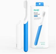 🪥 blue quip adult sonic electric toothbrush - soft bristles, timer, plastic handle, travel cover + mirror mount logo