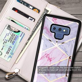 img 3 attached to 📱 Samsung Note 9 ELV PU Leather Detachable 2in1 Folio Purse Credit Card Flip Case - With Card Slots, Stand, Magnetic Closure - Perfect for Samsung Galaxy Note 9