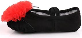 img 3 attached to 🩰 Ballet Slipper Ribbons Ballerinas Girls' Shoes and Flats by LONSOEN