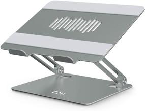 img 4 attached to EPN Ergonomic Aluminum Alloy Laptop Stand for Desk – Adjustable Height Computer Holder Compatible with MacBook Pro Air, Dell, HP, Lenovo, Samsung & More – Grey