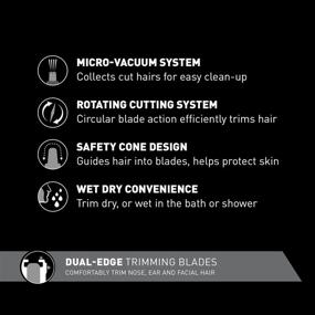 img 3 attached to 👃 Panasonic ER430K Nose and Ear Hair Trimmer with Vacuum Cleaning System - Men's Wet/Dry, Battery-Operated