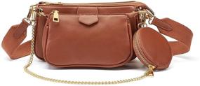 img 4 attached to Golden Crossbody Handbags with Women's Wallets, Ideal for Stylish Convenience in Crossbody Bags