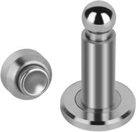 🚪 hommyzone adjustable height magnetic door stopper - floor & wall mountable stainless steel door holder (silver) logo