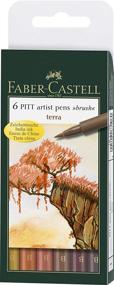 img 4 attached to 🎨 Faber-Castel FC167106 Box of 6 PITT Artist Terra Pens, India Ink, B - Explore the Versatility and Vibrancy of Terra Pens!