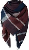 🧣 burgundy blanket checked womens scarves: must-have accessories for women logo