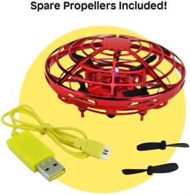 img 2 attached to 🚁 Boley Mini Drone UFO Flying Aircraft Toy, Red - Perfect Indoor and Outdoor Play - Hand Controlled Drone for Kids and Adults - Rechargeable Batteries & Propellers Included
