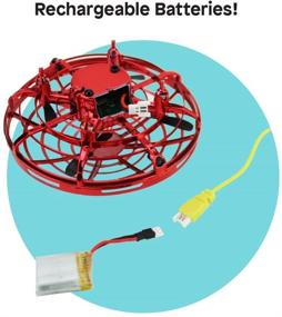 img 1 attached to 🚁 Boley Mini Drone UFO Flying Aircraft Toy, Red - Perfect Indoor and Outdoor Play - Hand Controlled Drone for Kids and Adults - Rechargeable Batteries & Propellers Included