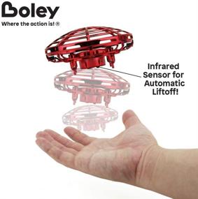 img 3 attached to 🚁 Boley Mini Drone UFO Flying Aircraft Toy, Red - Perfect Indoor and Outdoor Play - Hand Controlled Drone for Kids and Adults - Rechargeable Batteries & Propellers Included