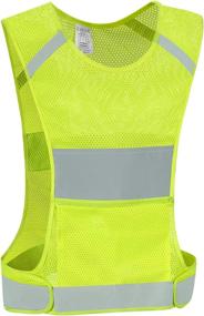 img 4 attached to High Visibility Reflective Vest with Pocket for Running, 🏃 Biking, Walking - Safety Running Gear for Women & Men