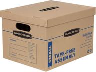 bankers box smoothmove classic moving boxes, tape-free assembly, easy carry handles, small size 15x12x10 inches, 20 pack (sku: 7714210) logo