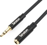 🎧 tainston 20 feet aux stereo audio extension cable – 3.5mm male to female gold plated – ideal for car stereos, smartphones, tablets, and mp3 players – black logo
