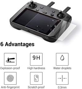 img 3 attached to Miroksh DJI Smart Controller Screen Protector: Tempered Glass Film for Mavic 2 Pro & Zoom Drone - Anti-Glare, 9H Hardness, Waterproof