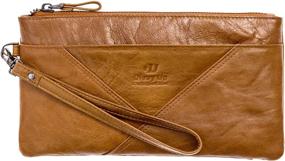 img 3 attached to Divvy Up Genuine Leather Wristlet: Stylish and Versatile Zipper Clutch for Women