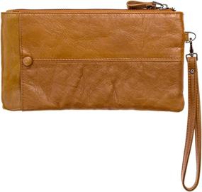 img 2 attached to Divvy Up Genuine Leather Wristlet: Stylish and Versatile Zipper Clutch for Women