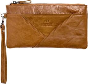 img 4 attached to Divvy Up Genuine Leather Wristlet: Stylish and Versatile Zipper Clutch for Women