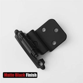 img 1 attached to 🚪 Pack of 20 JQK 3/8 Inch Inset Matte Black Cabinet Door Hinges - CH201-BK-P20