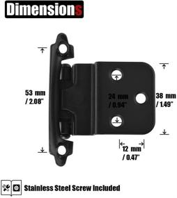 img 3 attached to 🚪 Pack of 20 JQK 3/8 Inch Inset Matte Black Cabinet Door Hinges - CH201-BK-P20