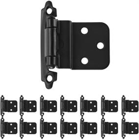 img 4 attached to 🚪 Pack of 20 JQK 3/8 Inch Inset Matte Black Cabinet Door Hinges - CH201-BK-P20