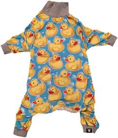 img 3 attached to 🐶 Tooth and Honey Pit Bull Pajamas - Rubber Duck Print - Lightweight Pullover Pajamas - Full Coverage Dog PJs - Yellow with Grey Trim: A Cozy and Stylish Sleepwear for Your Pit Bull