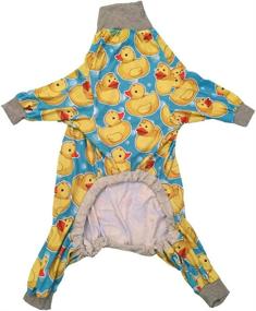 img 1 attached to 🐶 Tooth and Honey Pit Bull Pajamas - Rubber Duck Print - Lightweight Pullover Pajamas - Full Coverage Dog PJs - Yellow with Grey Trim: A Cozy and Stylish Sleepwear for Your Pit Bull