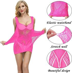 img 3 attached to Pieces Fishnet Lingerie Babydoll Bodysuit Women's Clothing